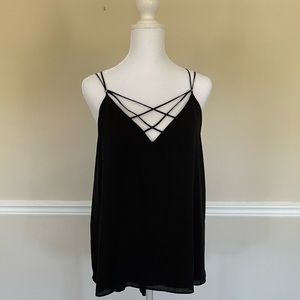 Black Crisscross  Tank Top by Express. Size Large